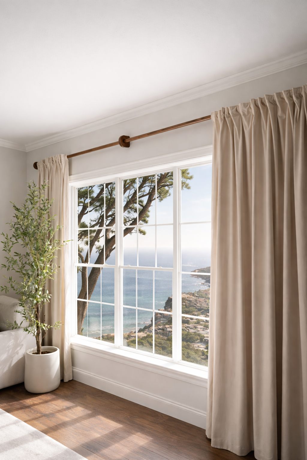 Wooden Curtain Rods – Extra Long, Heavy Duty Drapery Poles