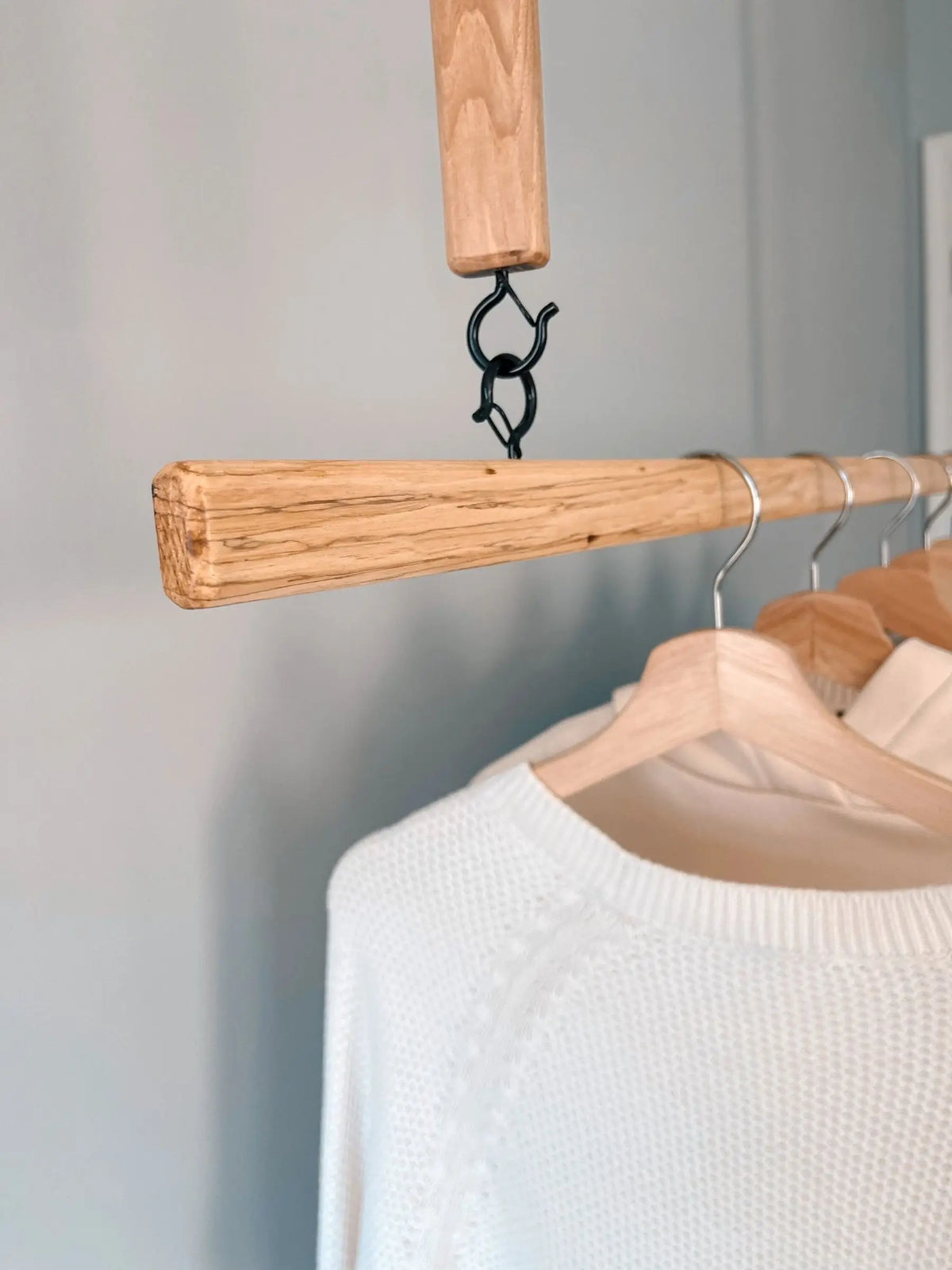 Hanging Filing Rack Ceiling Ceiling Mounted Clothes Rack – Oak Hanging Organizer for Closet