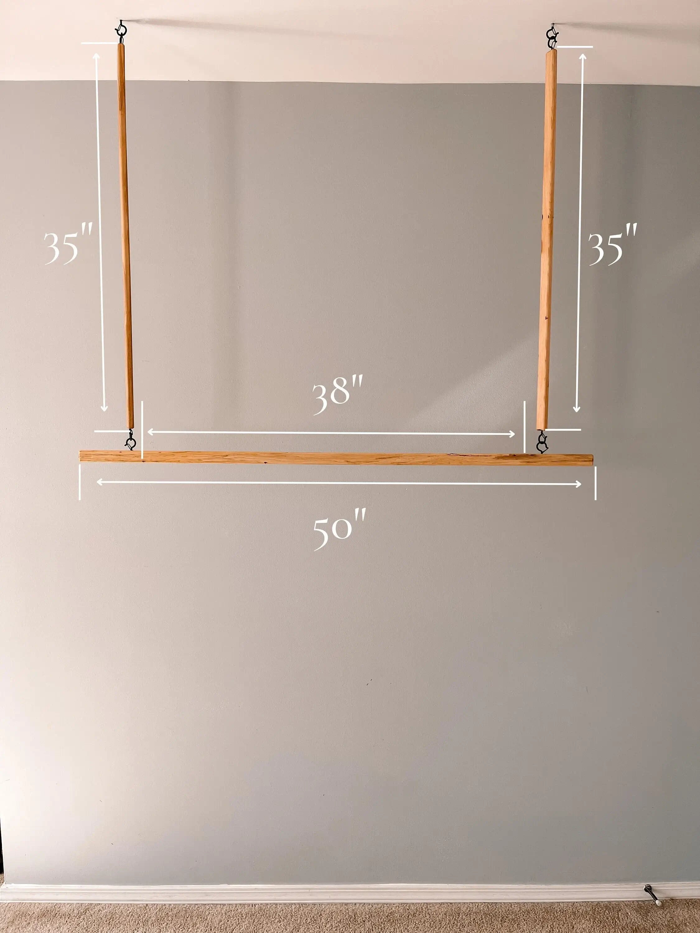 Hanging Filing Rack Ceiling Ceiling Mounted Clothes Rack – Oak Hanging Organizer for Closet