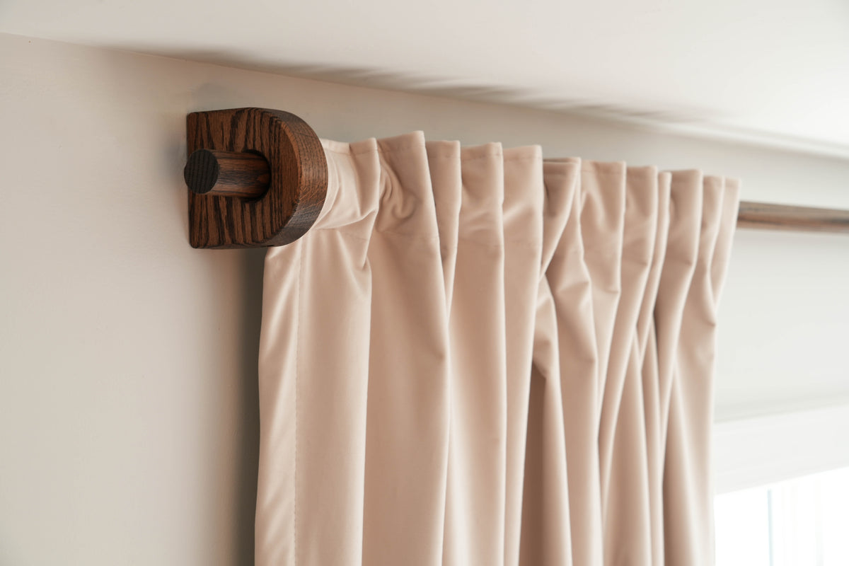 Wood Curtain Rods & Brackets – Solid Oak Window Hardware