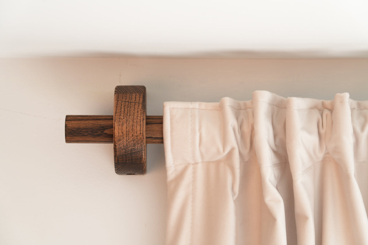 Wood Curtain Rods & Brackets – Solid Oak Window Hardware