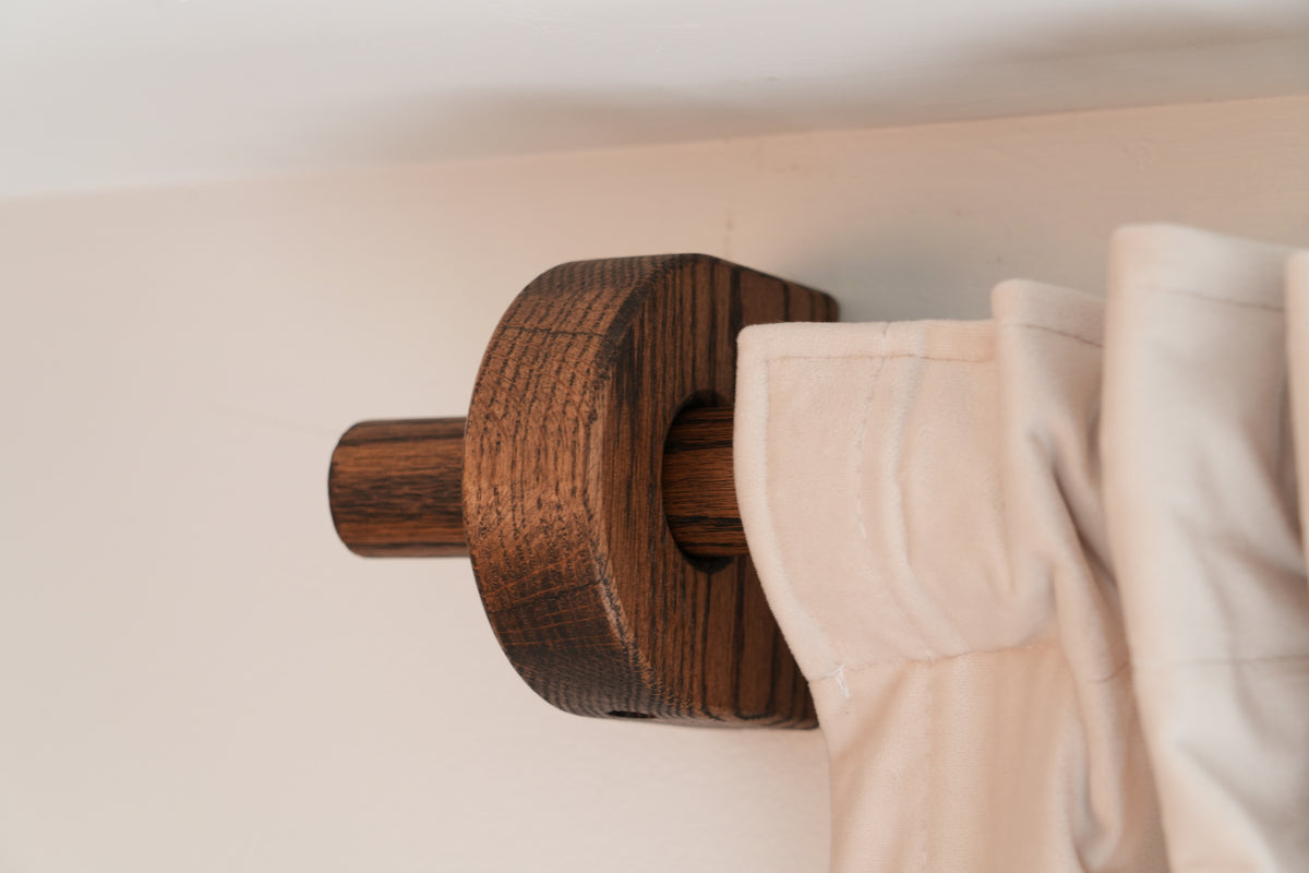 Wood Curtain Rods & Brackets – Solid Oak Window Hardware