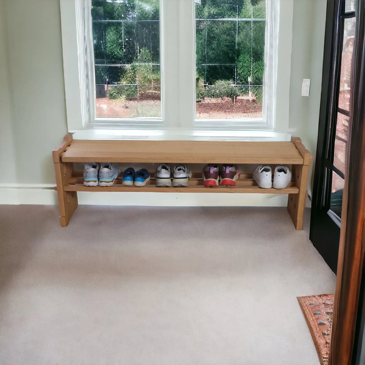 Natural Oak | Oak bench with clean lines and natural grain – handmade wood furniture