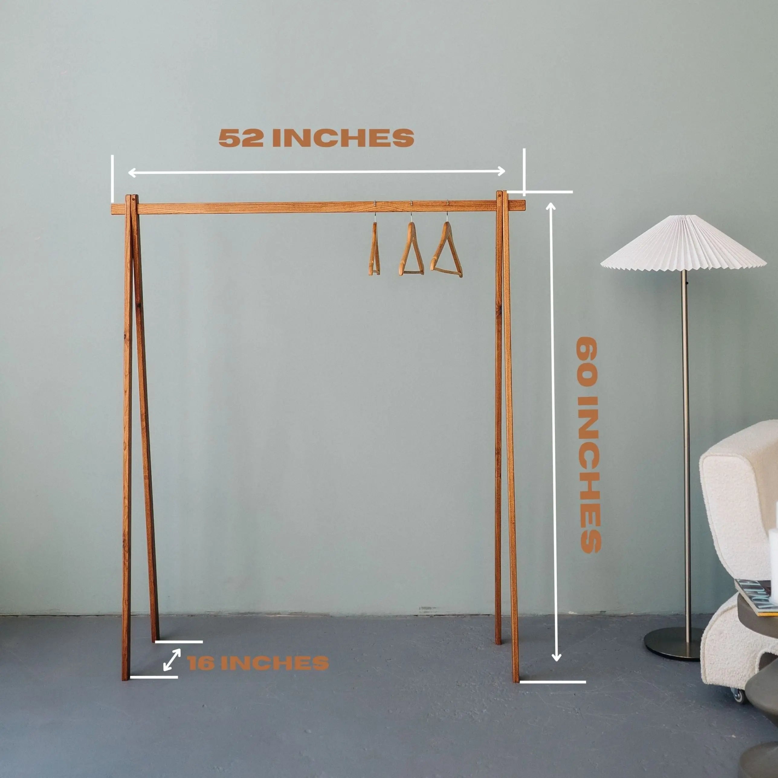 Natural Oak Clothing Rack – Wooden Garment Stand, Tool-Free Assembly