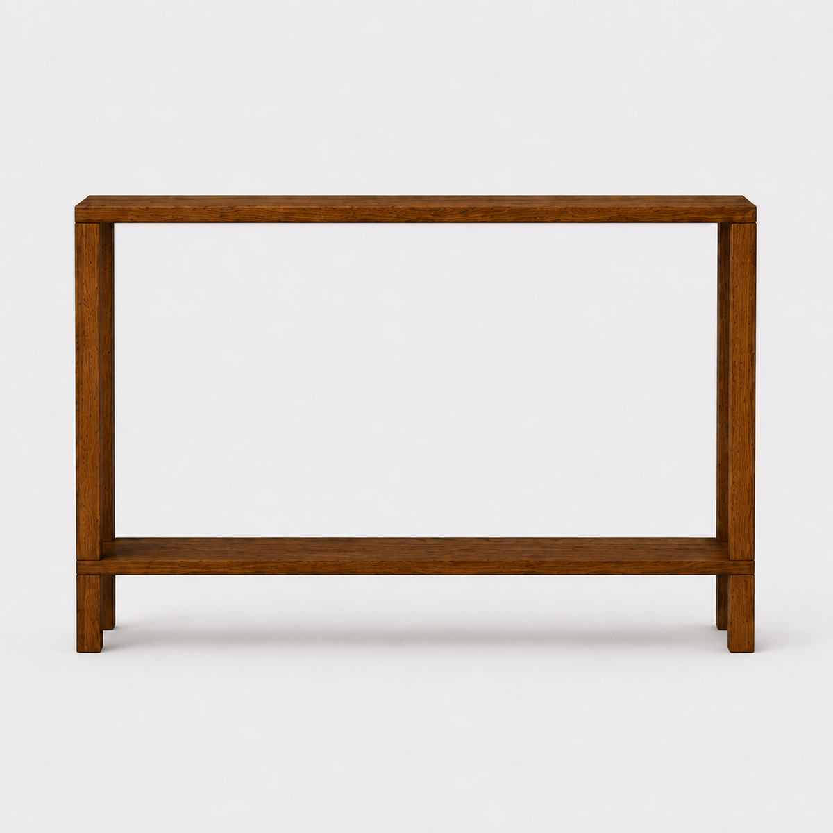 Brown | Solid wood console table in brown finish, view 1