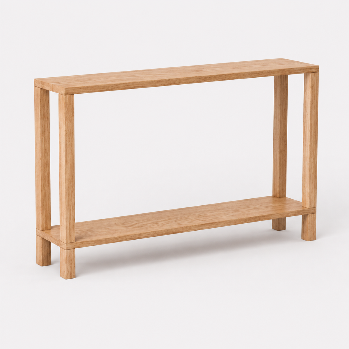 Natural | Solid wood console table in natural finish, view 2