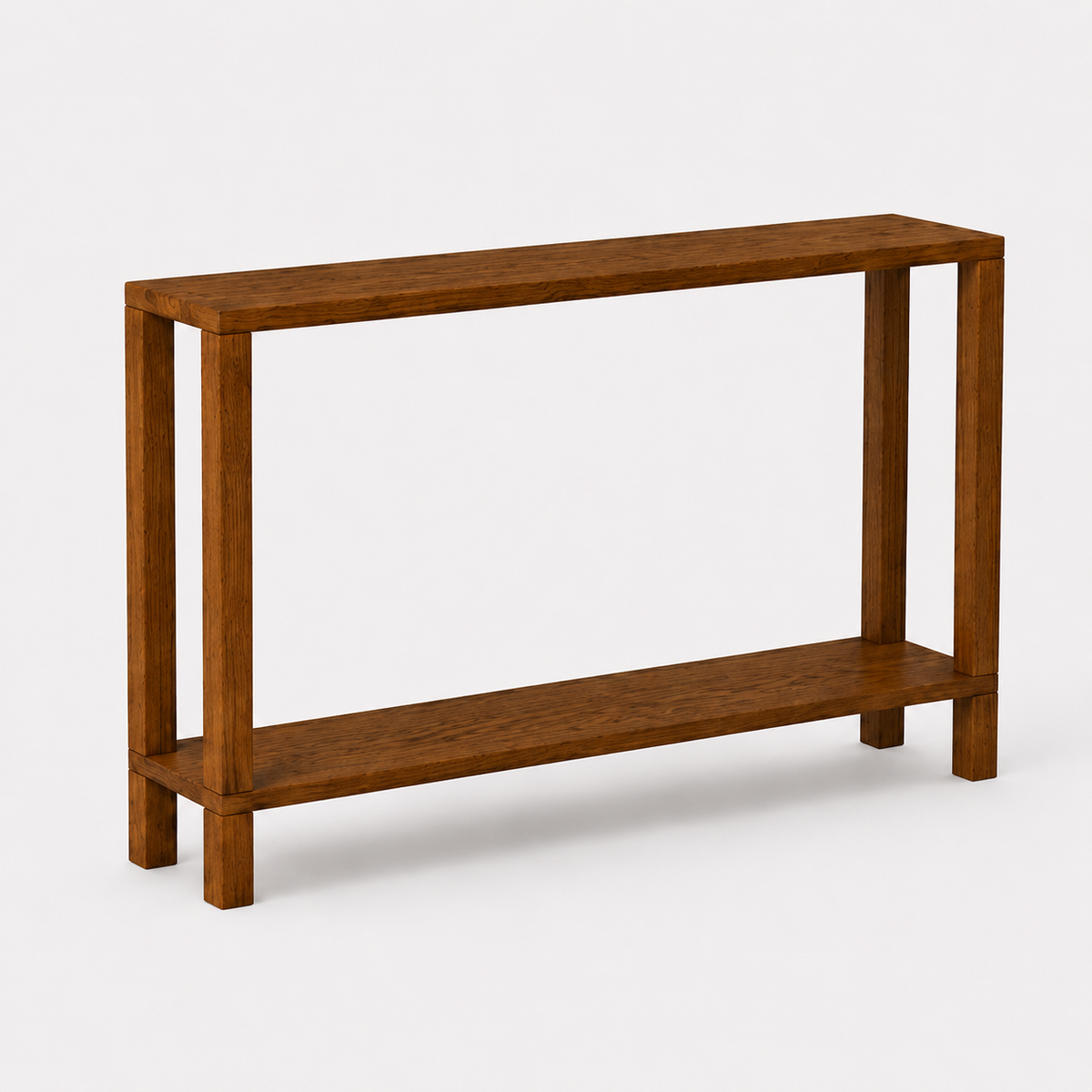 Brown | Solid wood console table in brown finish, view 2