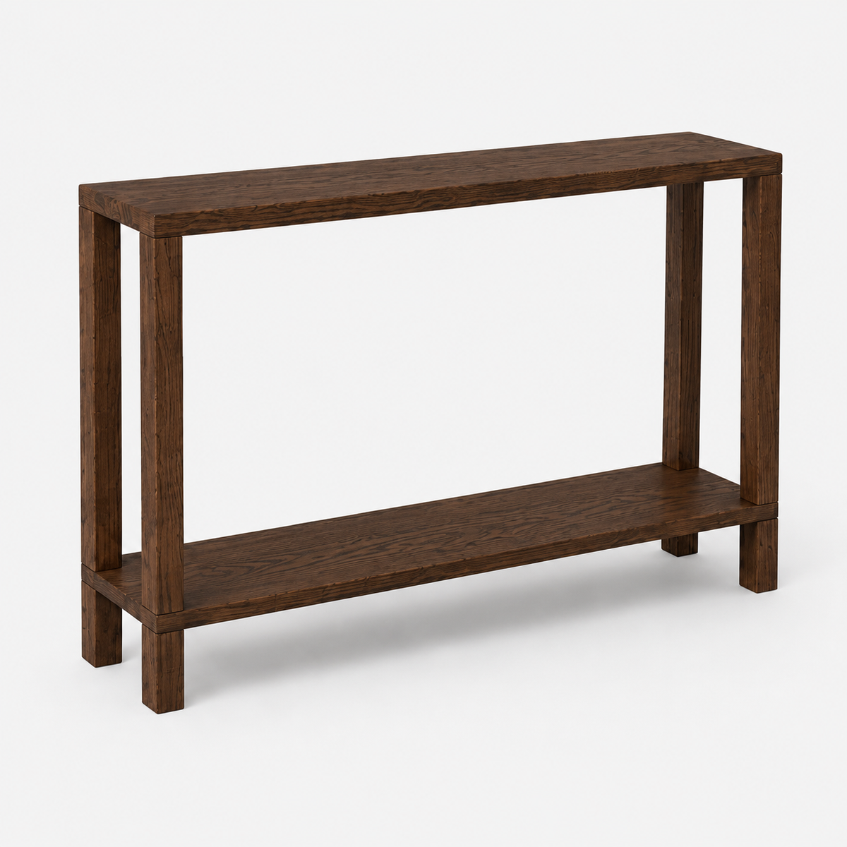 Dark Brown | Solid wood console table in dark brown finish, view 2