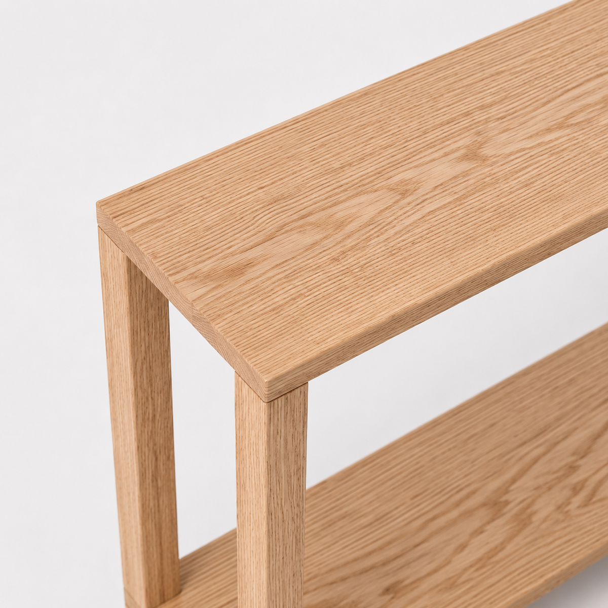 Natural | Solid wood console table in natural finish, view 4
