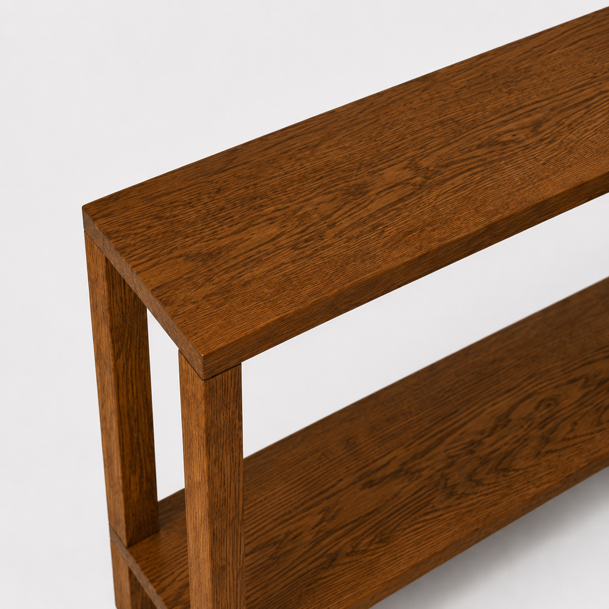 Brown | Solid wood console table in brown finish, view 4