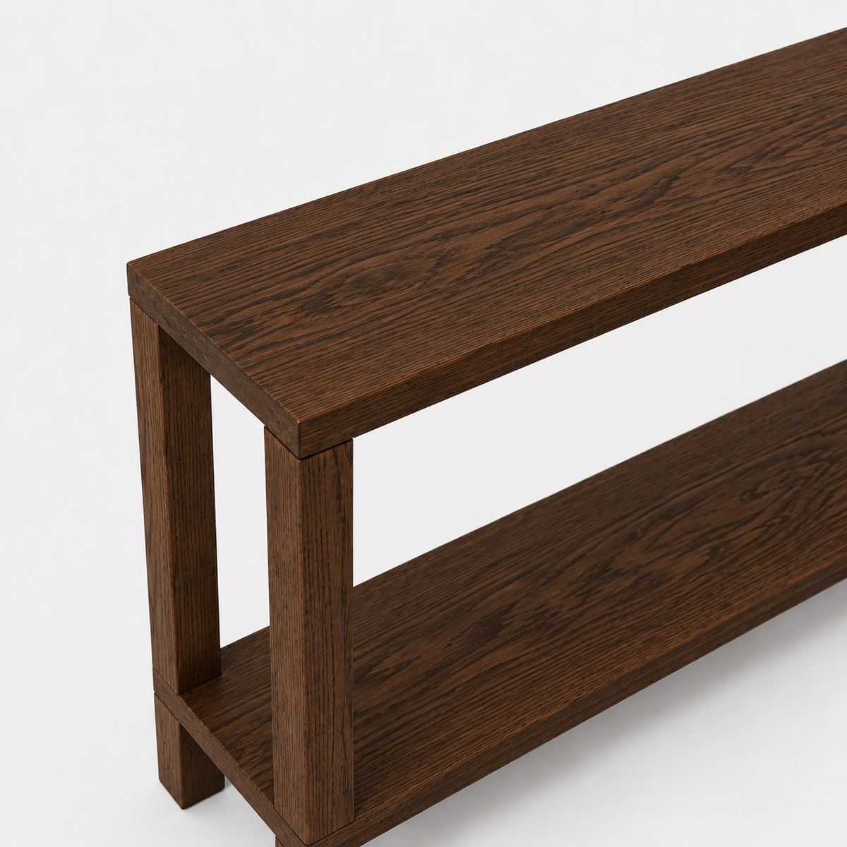 Dark Brown | Solid wood console table in dark brown finish, view 4
