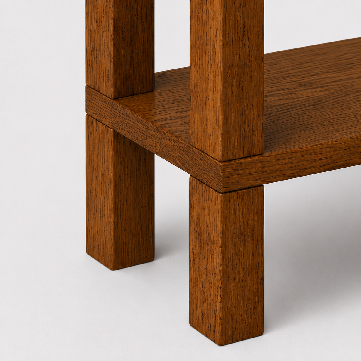 Brown | Solid wood console table in brown finish, view 5