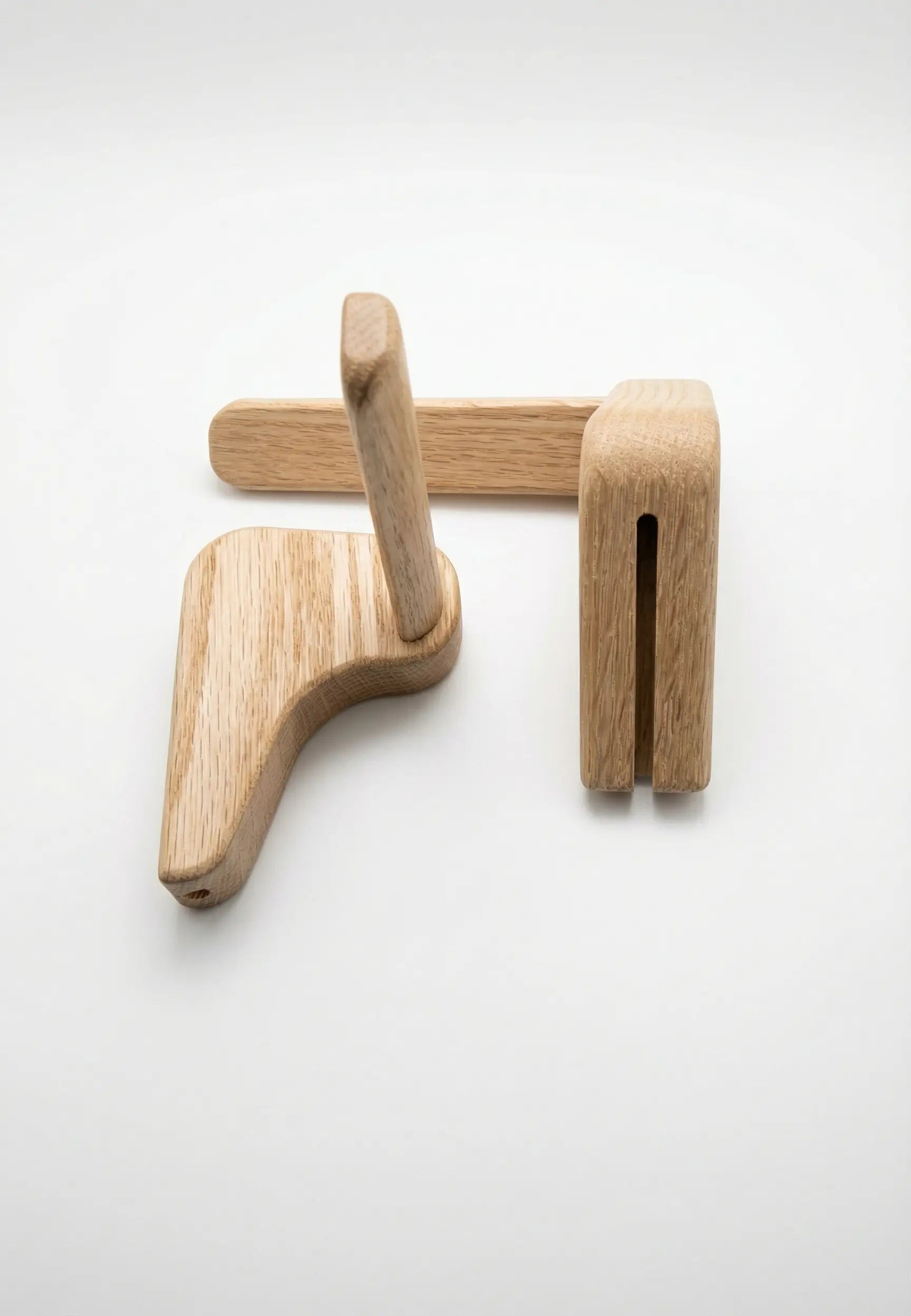 Wooden toy figure on a white background