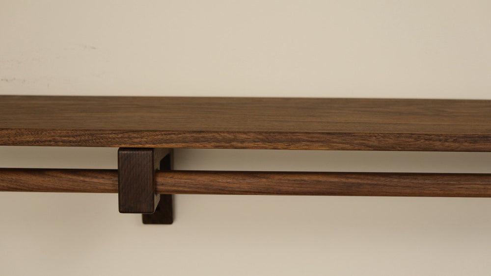 Walnut Closet Shelf – Solid Wood Floating Shelf for Wall Storage