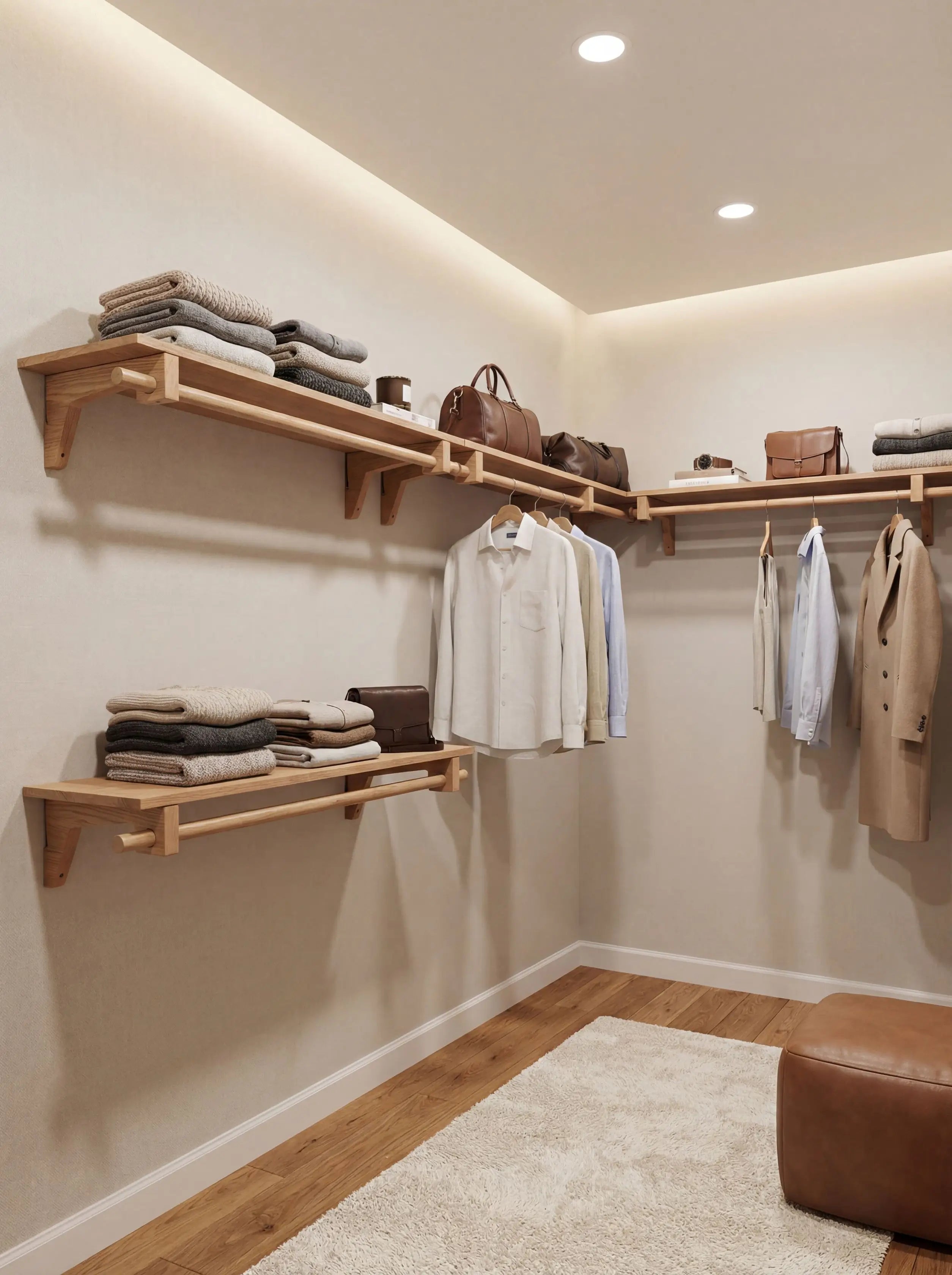 Custom Solid Wood Closet Shelves – Handcrafted, Minimalist Storage