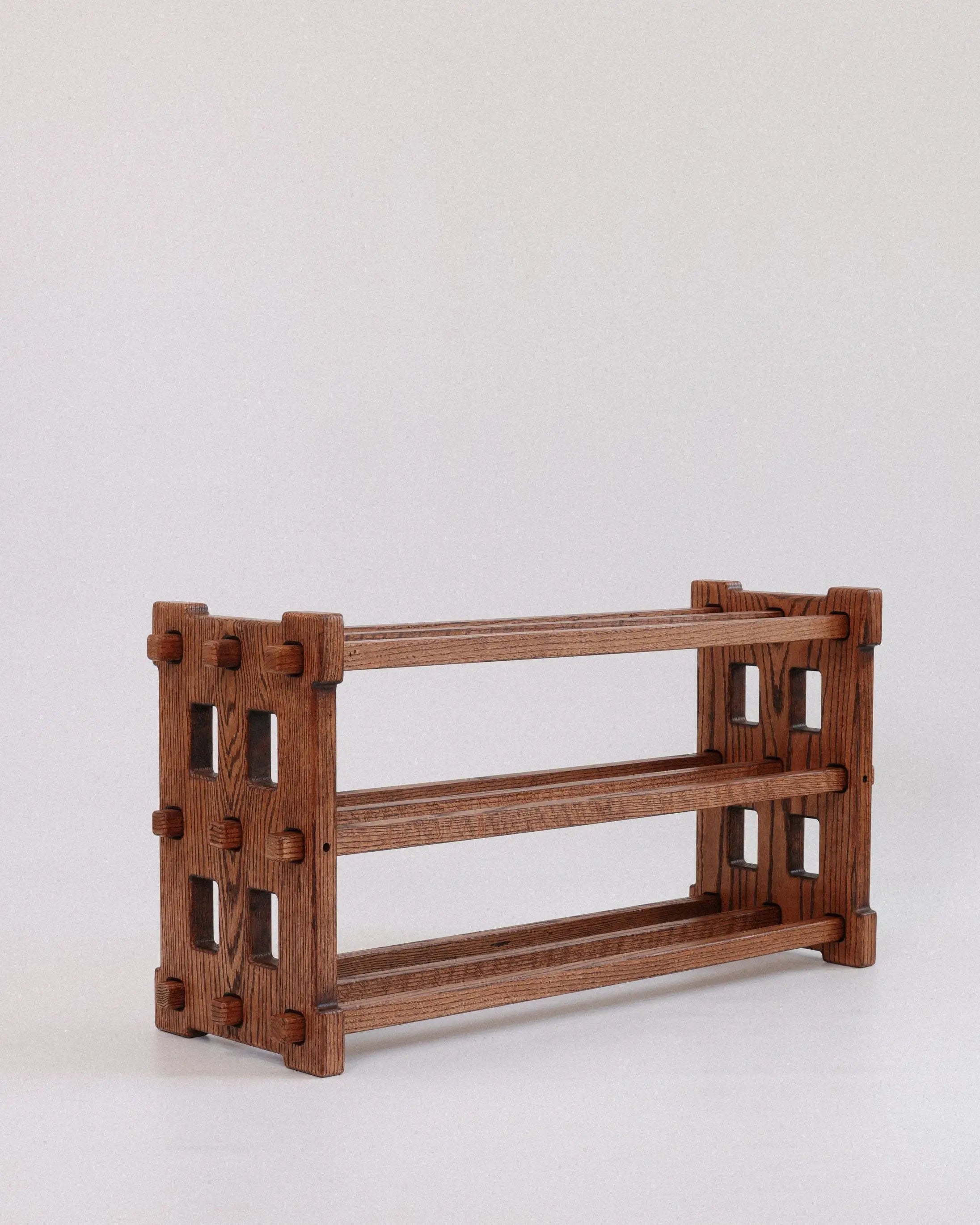 Wooden rack on a white background
