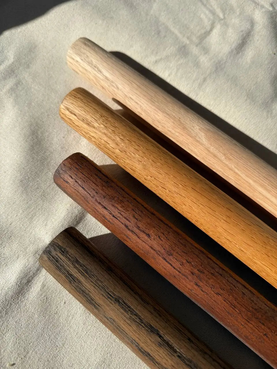 Solid Oak Curtain Rod – Round Brackets, Custom Length Window Hardware