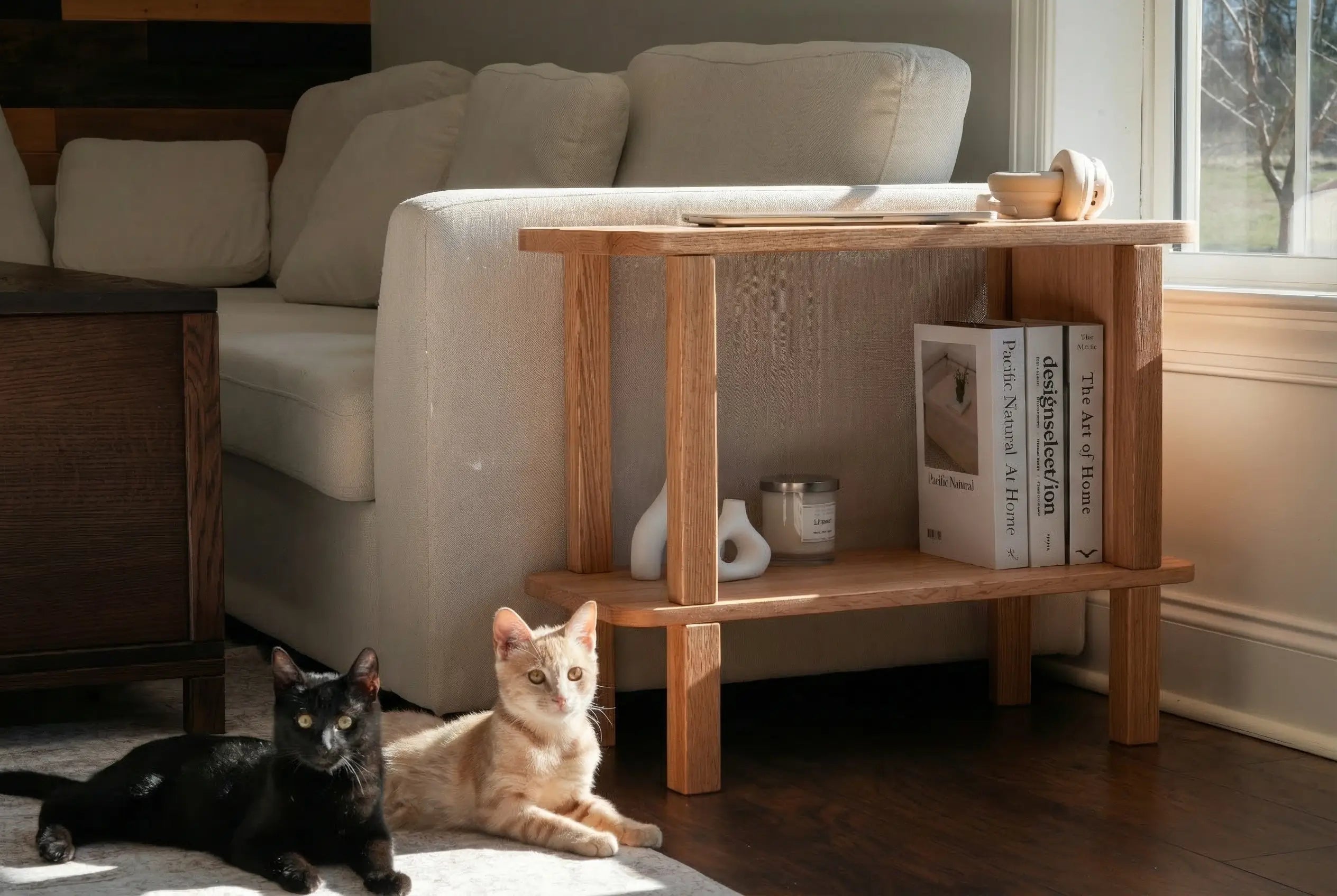 SideDesk — Solid Wood Side Table with Shelf