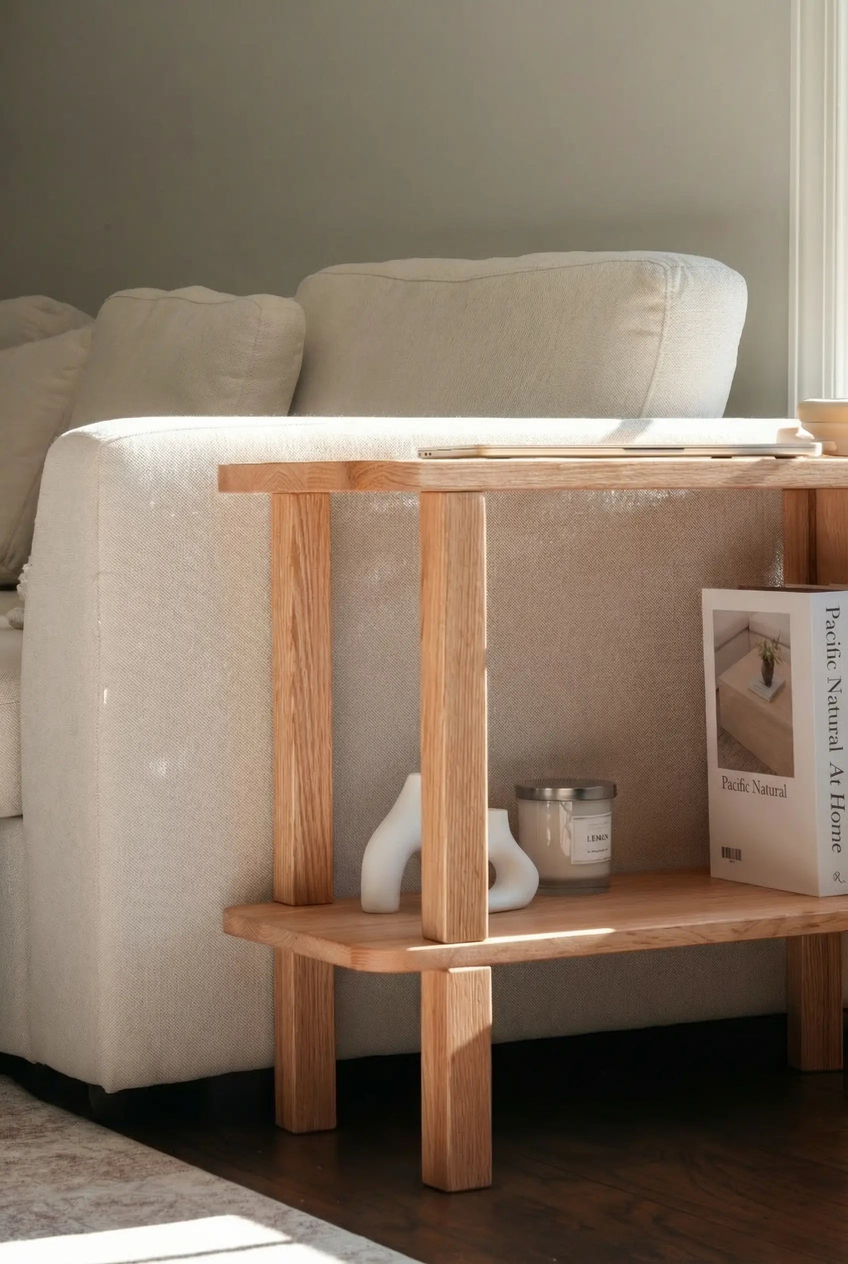 SideDesk — Solid Wood Side Table with Shelf